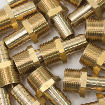 LTWFITTING Brass Barb Fitting Coupler/Connector 5/8-Inch Hose ID x 3/4-Inch Male NPT(Pack of 100)